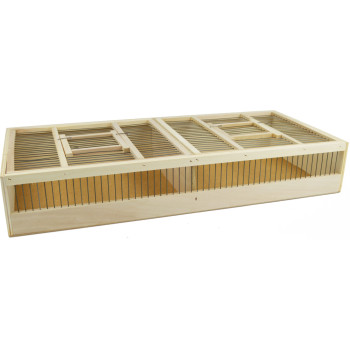 Doppelter Transportkäfig aus Holz 68x30x11cm