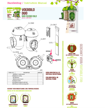Mangeoire Lona "Voersilo D1 Duo" - Vert