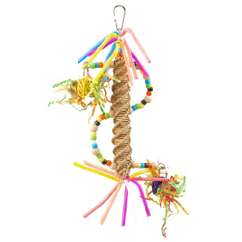 Colorful spiral pendant in multicolored straw -25x12x3cm
