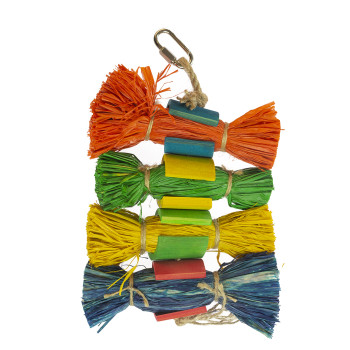 Paquets de raphia avec bambou multicolore - 25x12x3cm