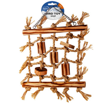Filet d'escalade en sisal et blocs de bbq beige - 36x26x4cm