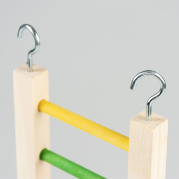 Veelkleurige gekleurde houten ladder - 46x12,8x2cm