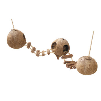 Coconut globehouse with ladder and rope 3x130mm