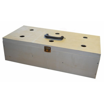 Cage de transport en bois 3 compartiments - 59,5x29,5x16,5cm