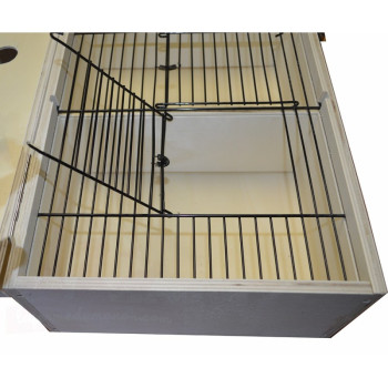 Cage de transport en bois 3 compartiments - 59,5x29,5x16,5cm