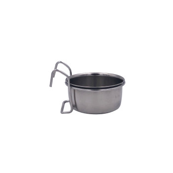 Edelstahl-Futtertrog mit Haken - 7cm