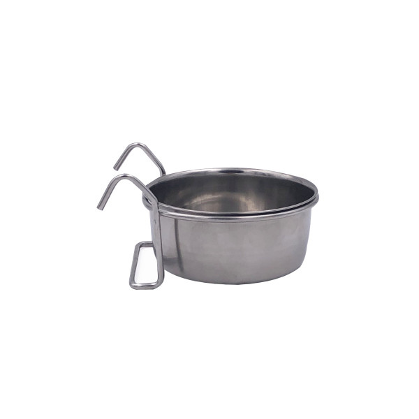 Comedero de acero inoxidable con ganchos - 9cm