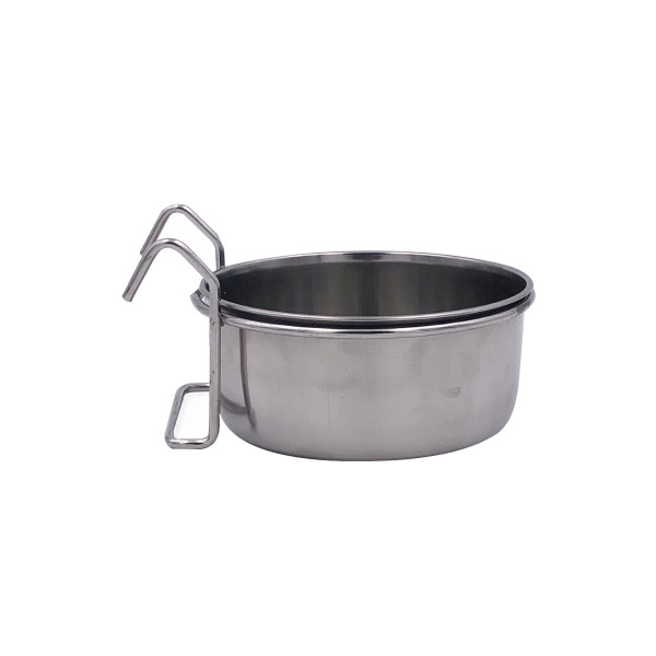 Comedero de acero inoxidable con ganchos - 12 cm
