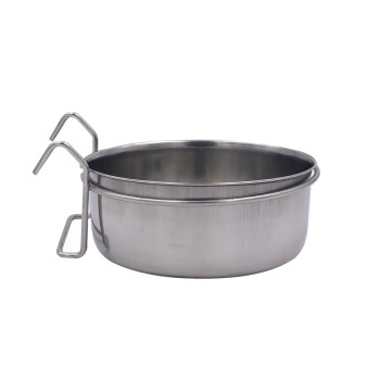 Edelstahl-Futtertrog mit Haken - 14 cm