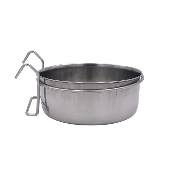 Comedouro Inox com ganchos - 14cm