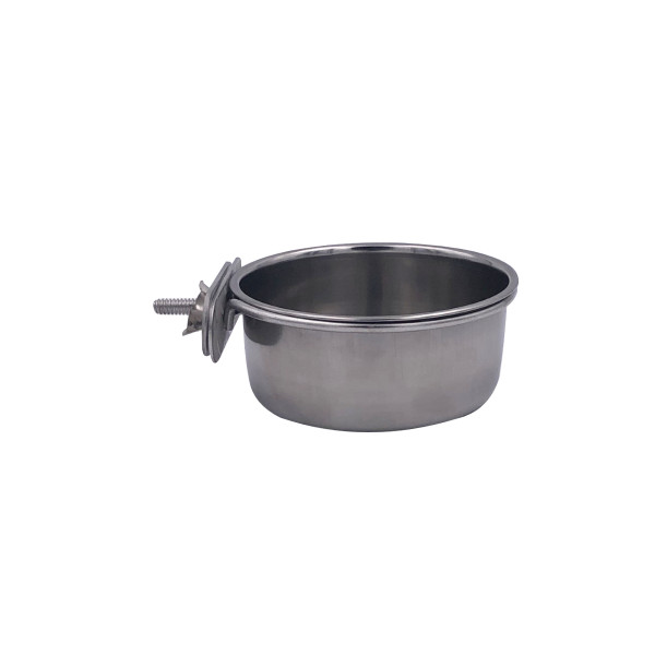 Comedero de acero inoxidable con tornillo - 9 cm