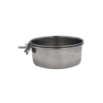 Edelstahl-Futtertrog mit Schraube - 12 cm