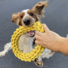 Geflochtener Baumwollring für Hunde - Gelb - Da Kette - 18cm Geflochtener Baumwollring für Hunde - Gelb - Da Kette - 18cm