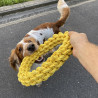 Geflochtener Baumwollring für Hunde - Gelb - Da Kette - 18cm Geflochtener Baumwollring für Hunde - Gelb - Da Kette - 18cm