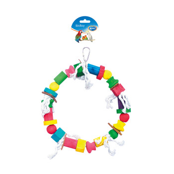 Rope ring with coloured wooden blocks - 30cm