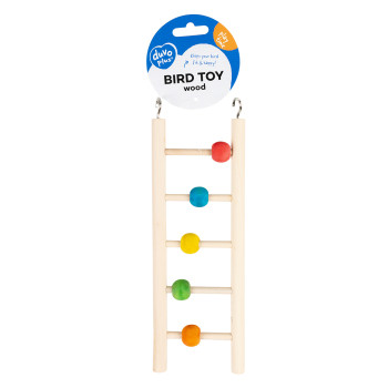 Colorful wooden ladder with multicolored beads - 23x7x1.5cm
