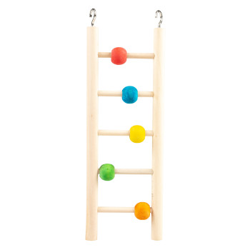 Kleurrijke houten ladder met veelkleurige kralen - 23x7x1.5cm