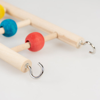 Kleurrijke houten ladder met veelkleurige kralen - 23x7x1.5cm
