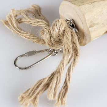 Snack boomstam in bruin koffiehout - S - 24cm