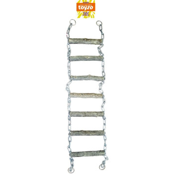 Wooden ladder and chain for parakeets
