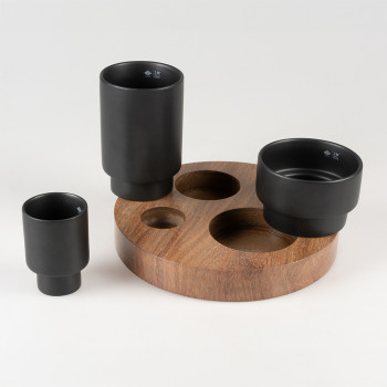 Black 3 Height Cat Enrichment Tray - Iggy - 240-500-800ml