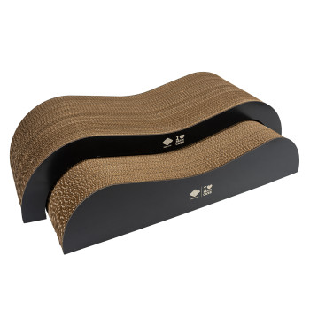 Scratching post and armchair in brown/black cardboard - Archie - 75x18,5x25cm