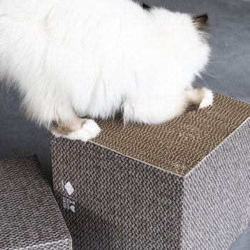 Bloc - Griffoir en carton beige - Freya - L - 30x30x30cm