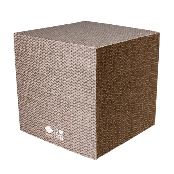 Bloc - Griffoir en carton beige - Freya - L - 30x30x30cm