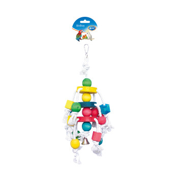 Colourful toy with wooden blocks - 35cm