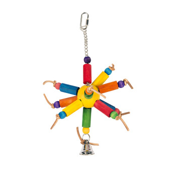 Jouet coloré avec blocs en bois et cuir - 35cm