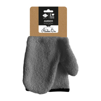 Gant de toilettage en microfibres gris - Amber - 35x17x2cm
