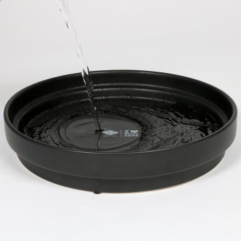 Schwarze Wasserschale für Katzen - Ace - L - 850ml - 20x20x4,5cm