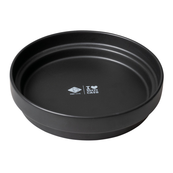 Schwarze Wasserschale für Katzen - Ace - L - 850ml - 20x20x4,5cm