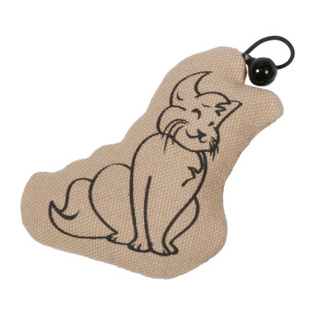 Cat toy with bell - Sitting Happy cat - 8x2x9cm