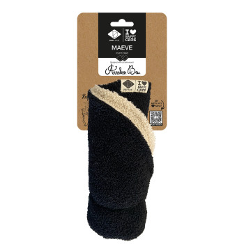 Black/white circular cat blanket - Maeve - 50x50x1cm