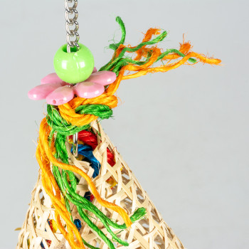 Bamboo cone and multicolored mineral stars