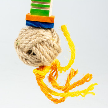 Pendentif en bois et cordes de chanvre multicolore - Groovy