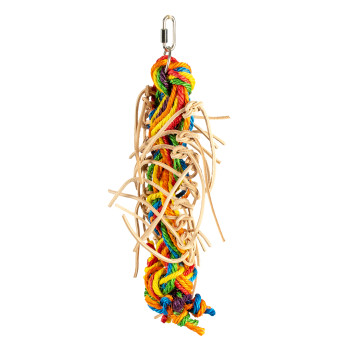 Pendentif de cuir & sisal multicolore - Shreddy