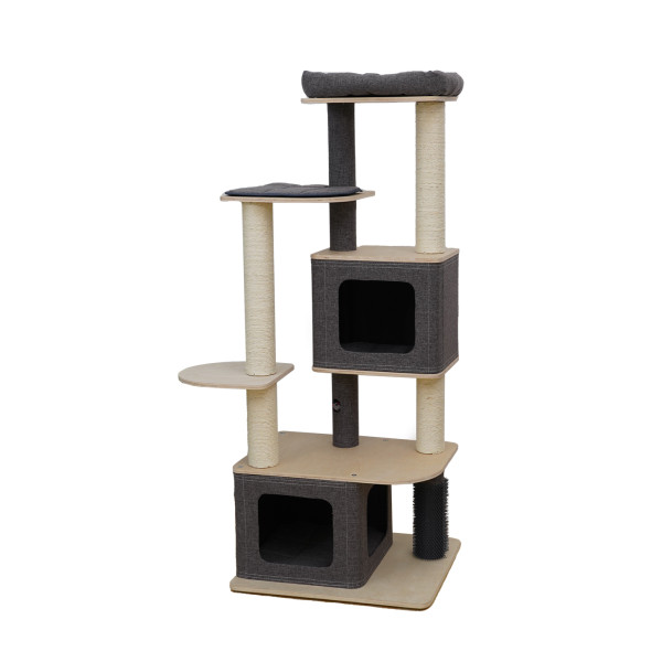 Beige five-storey cat tree - Tripoli - 58x48x142cm