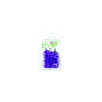 Bagues élastiques violets - 8mm - 50 pièces