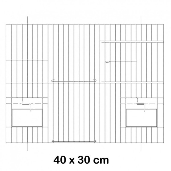 Käfigfront Schwarz 40x30cm - Käfigfassade Fauna