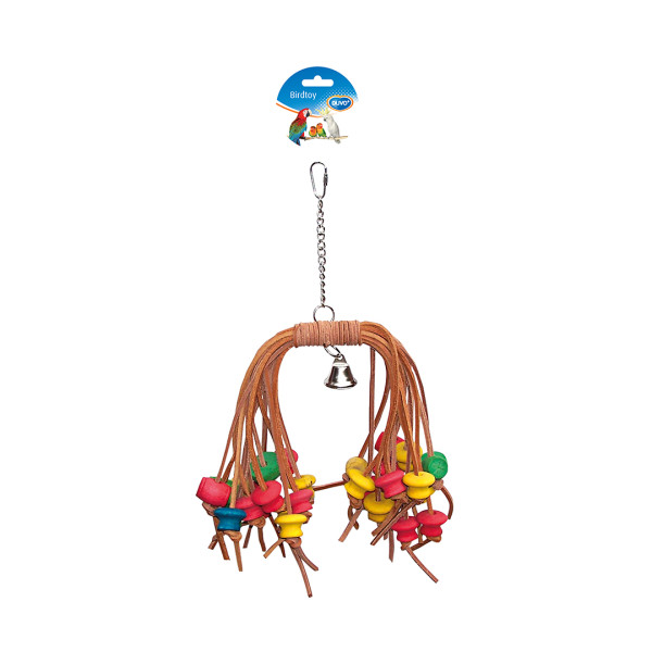 Jouet coloré avec lanière en cuire - 38cm