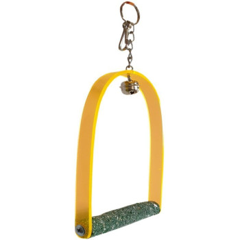 Schommel met zandzitstok voor grote parkiet 15x21cm
