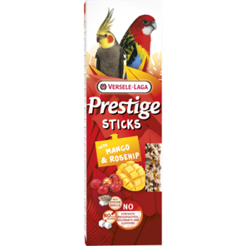 Mango Rosehip Seed Sticks for Large Parakeets and Parrots - 2 Pieces