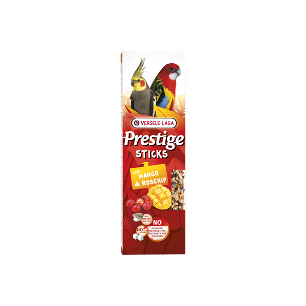 Mango Rozenbottel Zaadsticks voor Grote Parkieten en Papegaaien - 2 stuks