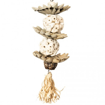 Spielzeug mit Sternbällen aus Palmen für Sittich und Papagei - 25x8x8cm - Zurück Zoo Nature