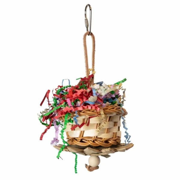 Toy Food foraging basket for parakeet and parrot - 22x10x10cm - Petlala
