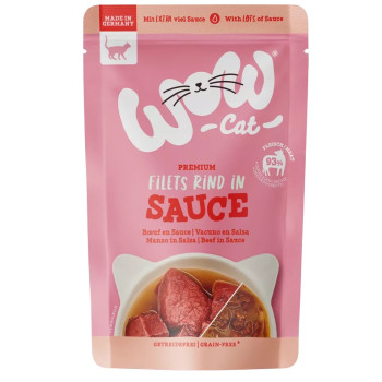 Bœuf en sauce 85g - Nourriture humide pour chat - Wow