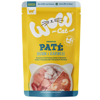 Adulte Poulet et crevettes 125g - Pâtée pour chat - Wow