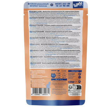 Adulte Poulet et saumon 125g - Pâtée pour chat - Wow